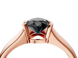 Rose gold Fancy Black Pear Cut Solitaire Tension Set Diamond Ring with Split Shank Band_4