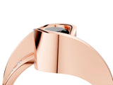 Rose gold Fancy Black Pear Cut Solitaire Tension-Set Diamond Split Shank Ring_4