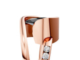 Rose gold Fancy Black Pear Cut Solitaire Tension-Set Diamond Split Shank Ring_5