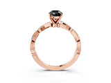 Rose gold Fancy Black Pear Cut Solitaire Twisted Pave Band with Four-Prong Setting_6