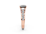 Rose gold Fancy Black Princess Cut Brilliant Diamond Pavé Band with Six-Prong Setting_14