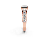 Rose gold Fancy Black Princess Cut Brilliant Diamond Pavé Band with Six-Prong Setting_2