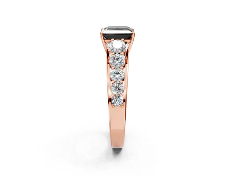 Rose gold Fancy Black Princess Cut Brilliant Diamond Pavé Band with Six-Prong Setting_2