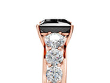 Rose gold Fancy Black Princess Cut Brilliant Diamond Pavé Band with Six-Prong Setting_5