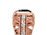 Rose gold Fancy Black Princess Cut Brilliant Milgrain Filigree Diamond Ring with Square Prong Setting_23