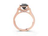 Rose gold Fancy Black Princess Cut Brilliant Solitaire Diamond Ring with Channel Set Band and Bar Prong Setting_3