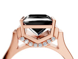 Rose gold Fancy Black Princess Cut Brilliant Solitaire Diamond Ring with Channel Set Band and Bar Prong Setting_4