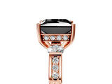 Rose gold Fancy Black Princess Cut Brilliant Three-Stone Pave Band with Four-Prong Setting_5