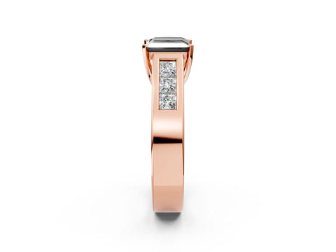 Rose gold Fancy Black Princess Cut Cut Channel Set Solitaire Ring with Four-Prong Setting_2