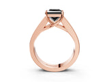 Rose gold Fancy Black Princess Cut Cut Channel Set Solitaire Ring with Four-Prong Setting_3