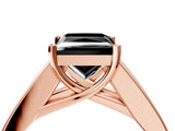 Rose gold Fancy Black Princess Cut Cut Channel Set Solitaire Ring with Four-Prong Setting_4