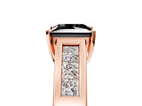 Rose gold Fancy Black Princess Cut Cut Channel Set Solitaire Ring with Four-Prong Setting_5