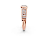 Rose gold Fancy Black Princess Cut Cut Diamond Channel Set Pave Band with Tension Prong Setting_2