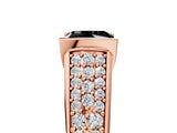 Rose gold Fancy Black Princess Cut Cut Diamond Channel Set Pave Band with Tension Prong Setting_5