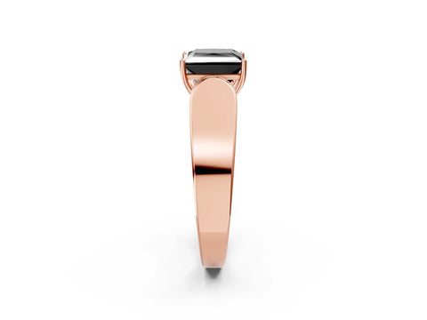 Rose gold Fancy Black Princess Cut Cut Diamond Channel Set Solitaire Ring with Four-Prong Setting_13