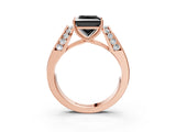 Rose gold Fancy Black Princess Cut Cut Diamond Channel Set Solitaire Ring with Four-Prong Setting_14