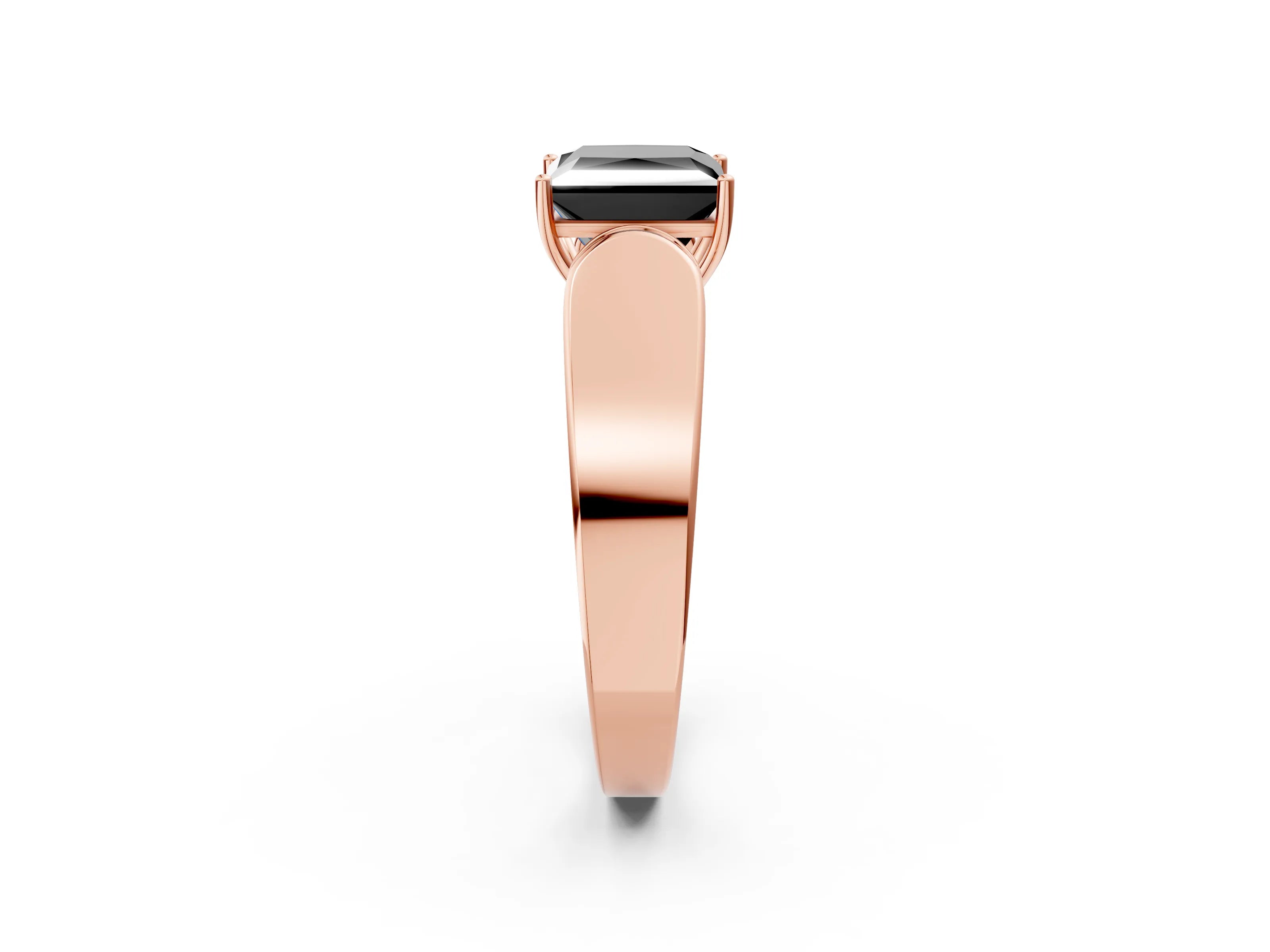Rose gold Fancy Black Princess Cut Cut Diamond Channel Set Solitaire Ring with Four-Prong Setting_25