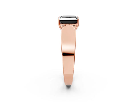 Rose gold Fancy Black Princess Cut Cut Diamond Channel Set Solitaire Ring with Four-Prong Setting_25