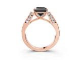 Rose gold Fancy Black Princess Cut Cut Diamond Channel Set Solitaire Ring with Four-Prong Setting_26