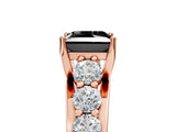 Rose gold Fancy Black Princess Cut Cut Diamond Engagement Ring with Pavé Band and Four-Prong Setting_5