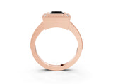 Rose gold Fancy Black Princess Cut-Cut Diamond Halo Engagement Ring with Pave Band and Prong Setting_3
