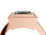 Rose gold Fancy Black Princess Cut-Cut Diamond Halo Engagement Ring with Pave Band and Prong Setting_4