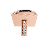 Rose gold Fancy Black Princess Cut-Cut Diamond Halo Engagement Ring with Pave Band and Prong Setting_5