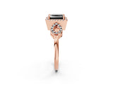 Rose gold Fancy Black Princess Cut Cut Halo Diamond Infinity Band with Four-Prong Setting_2