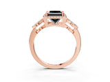 Rose gold Fancy Black Princess Cut Cut Halo Diamond Infinity Band with Four-Prong Setting_3