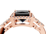 Rose gold Fancy Black Princess Cut Cut Halo Diamond Infinity Band with Four-Prong Setting_4