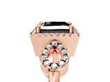 Rose gold Fancy Black Princess Cut Cut Halo Diamond Infinity Band with Four-Prong Setting_5