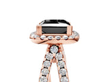 Rose gold Fancy Black Princess Cut Cut Halo Split Shank Pave Set Ring_5