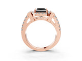 Rose gold Fancy Black Princess Cut Cut Halo Split Shank Prong Set Ring_3