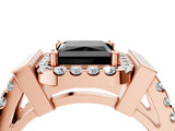 Rose gold Fancy Black Princess Cut Cut Halo Split Shank Prong Set Ring_4