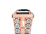 Rose gold Fancy Black Princess Cut Cut Halo Split Shank Prong Set Ring_5
