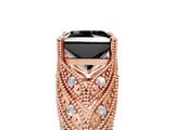 Rose gold Fancy Black Princess Cut Cut Milgrain Pave Diamond Engagement Ring with Four-Prong Setting_20