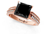 Rose gold Fancy Black Princess Cut Cut Pave Split Shank Engagement Ring with Four-Prong Setting_1