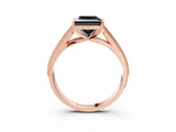Rose gold Fancy Black Princess Cut Cut Pave Split Shank Engagement Ring with Four-Prong Setting_15