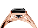 Rose gold Fancy Black Princess Cut Cut Pave Split Shank Engagement Ring with Four-Prong Setting_16