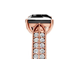 Rose gold Fancy Black Princess Cut Cut Pave Split Shank Engagement Ring with Four-Prong Setting_17