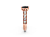 Rose gold Fancy Black Princess Cut Cut Pave Split Shank Engagement Ring with Four-Prong Setting_2