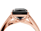 Rose gold Fancy Black Princess Cut Cut Pave Split Shank Engagement Ring with Four-Prong Setting_4