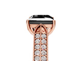 Rose gold Fancy Black Princess Cut Cut Pave Split Shank Engagement Ring with Four-Prong Setting_5