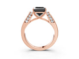 Rose gold Fancy Black Princess Cut Diamond Channel Set Solitaire Ring with Four-Prong Setting_17