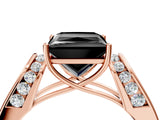 Rose gold Fancy Black Princess Cut Diamond Channel Set Solitaire Ring with Four-Prong Setting_18
