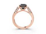 Rose gold Fancy Black Princess Cut Diamond Channel Set Solitaire Ring with Four-Prong Setting_41
