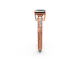 Rose gold Fancy Black Princess Cut Diamond Engagement Ring with Milgrain Channel Set Band and Prong Setting_2