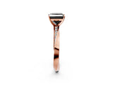 Rose gold Fancy Black Princess Cut Diamond Engagement Ring with Side Stone Accents and Four-Prong Setting_14