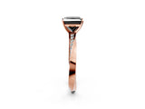 Rose gold Fancy Black Princess Cut Diamond Engagement Ring with Side Stone Accents and Four-Prong Setting_26