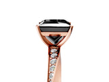 Rose gold Fancy Black Princess Cut Diamond Engagement Ring with Side Stone Accents and Four-Prong Setting_29